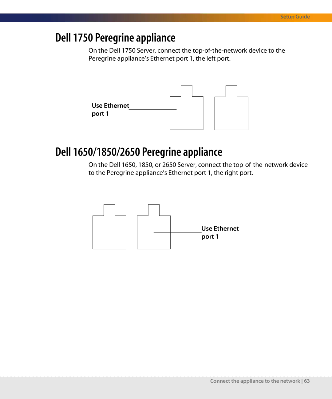 Dell DPND-523-EN12 manual Dell 1750 Peregrine appliance, Dell 1650/1850/2650 Peregrine appliance 