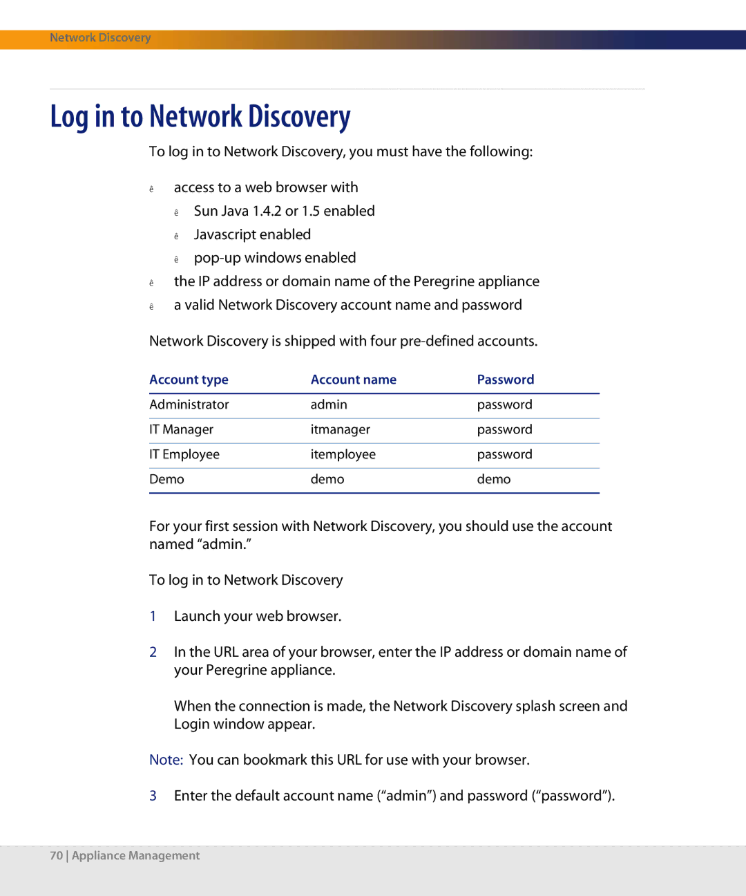 Dell DPND-523-EN12 manual Log in to Network Discovery 