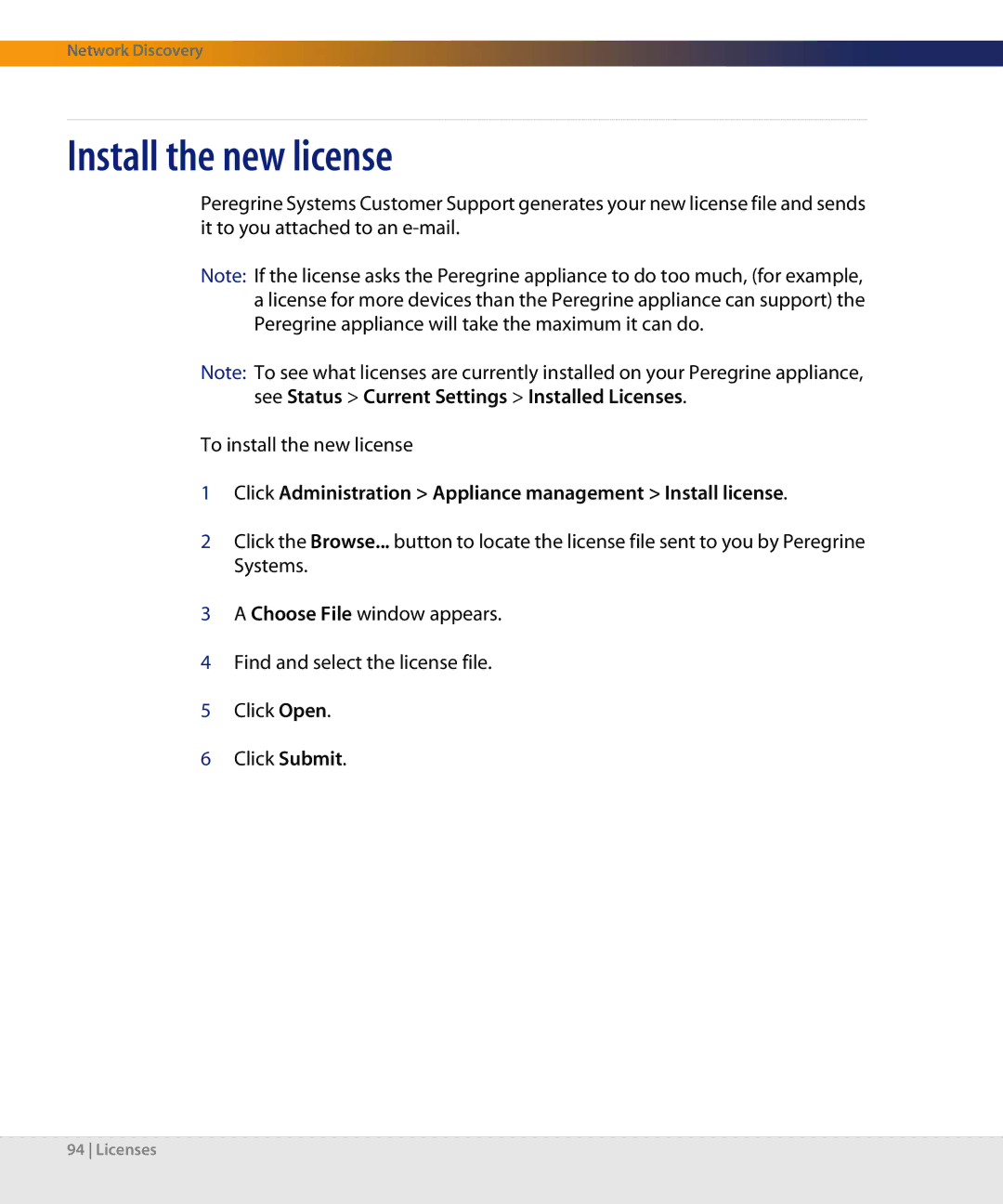 Dell DPND-523-EN12 manual Install the new license 