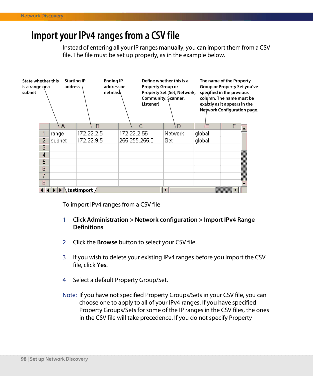 Dell DPND-523-EN12 manual Import your IPv4 ranges from a CSV file, Listener 