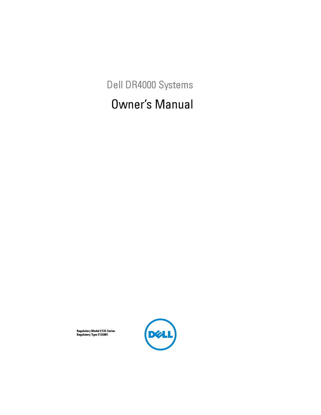 Dell owner manual Dell DR4000 Systems 