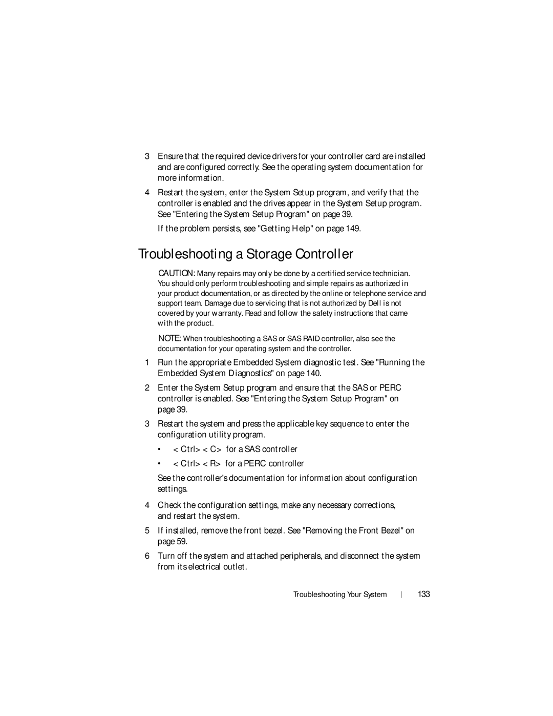 Dell DR4000 owner manual Troubleshooting a Storage Controller, 133 