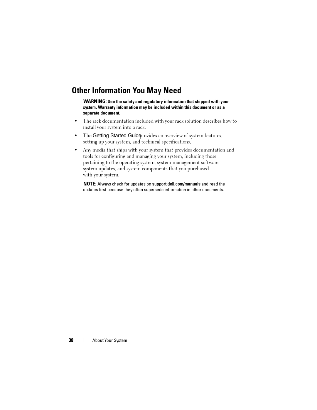 Dell DR4000 owner manual Other Information You May Need 