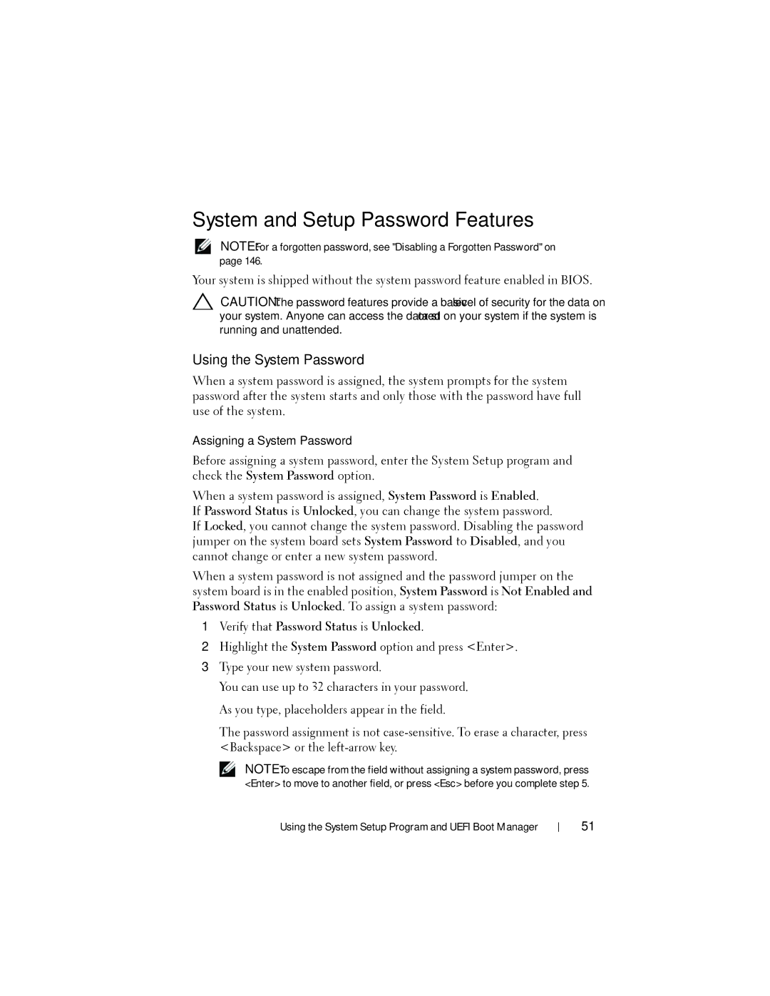 Dell DR4000 owner manual System and Setup Password Features, Using the System Password, Assigning a System Password 