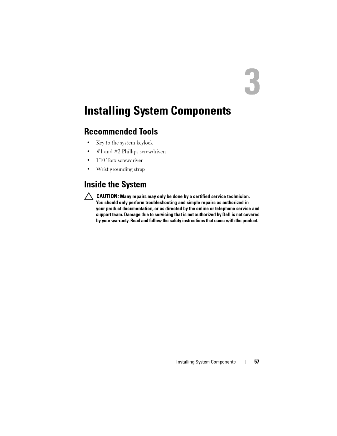 Dell DR4000 owner manual Recommended Tools, Inside the System 