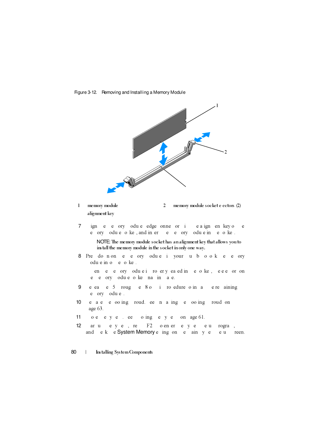 Dell DR4000 owner manual Removing and Installing a Memory Module 