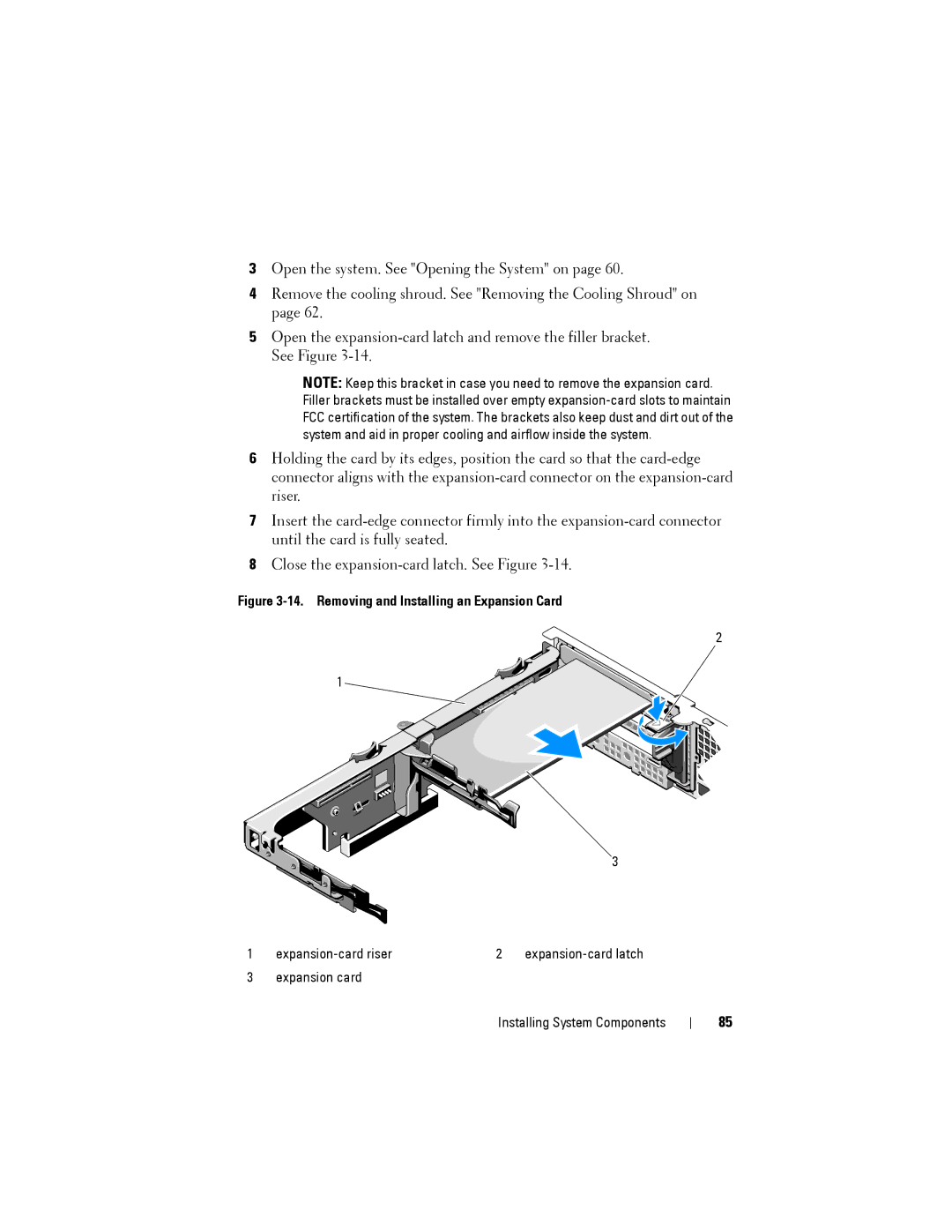 Dell DR4000 owner manual Removing and Installing an Expansion Card 