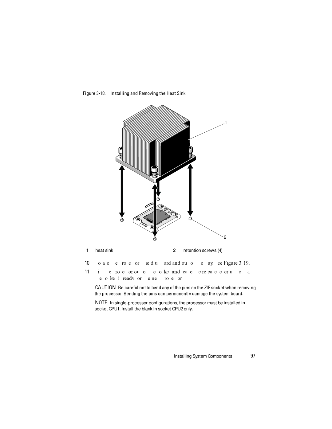 Dell DR4000 owner manual Installing and Removing the Heat Sink 