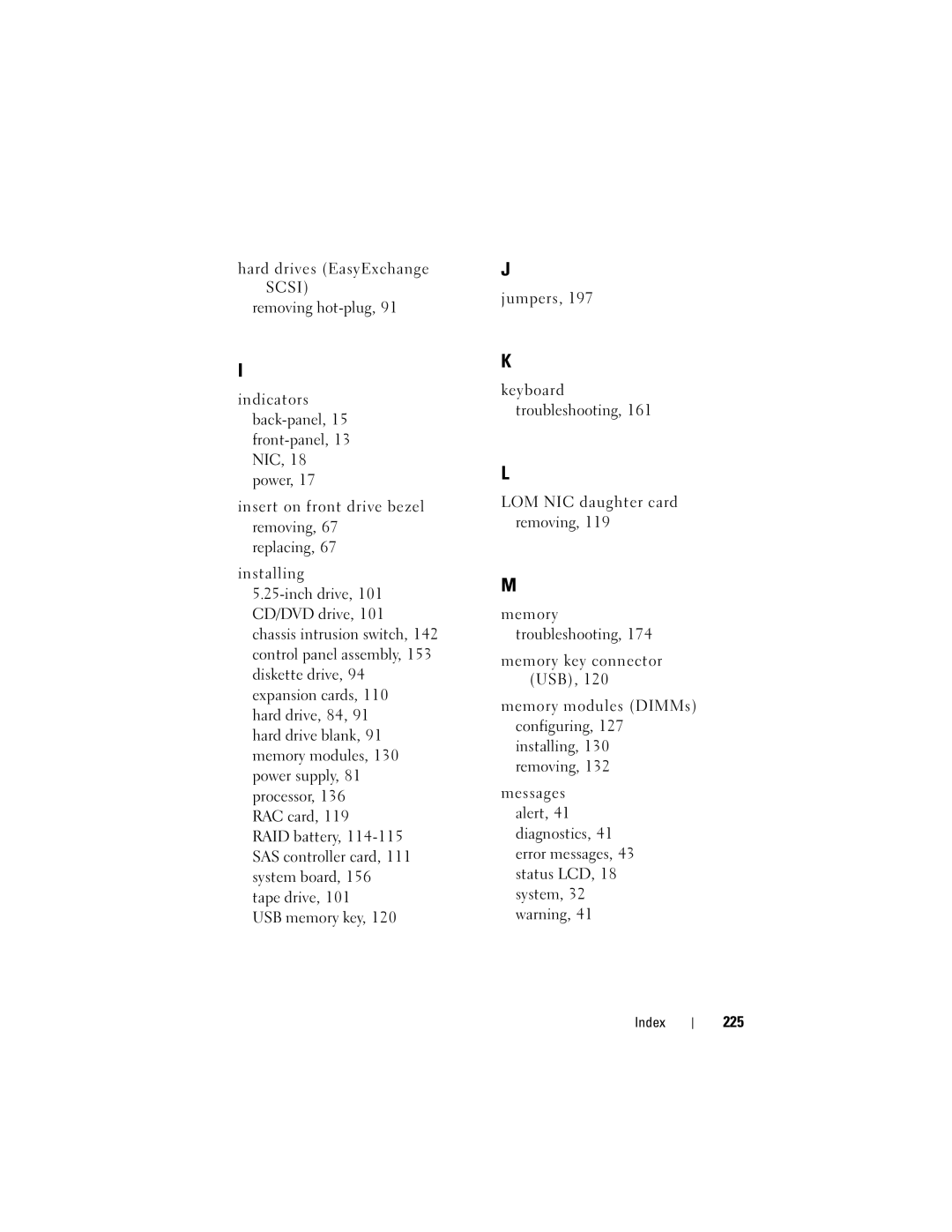 Dell T605, DR715 owner manual 225 