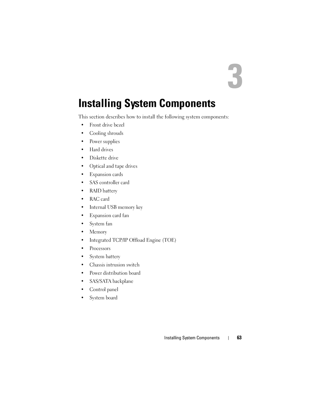 Dell T605, DR715 owner manual Installing System Components 