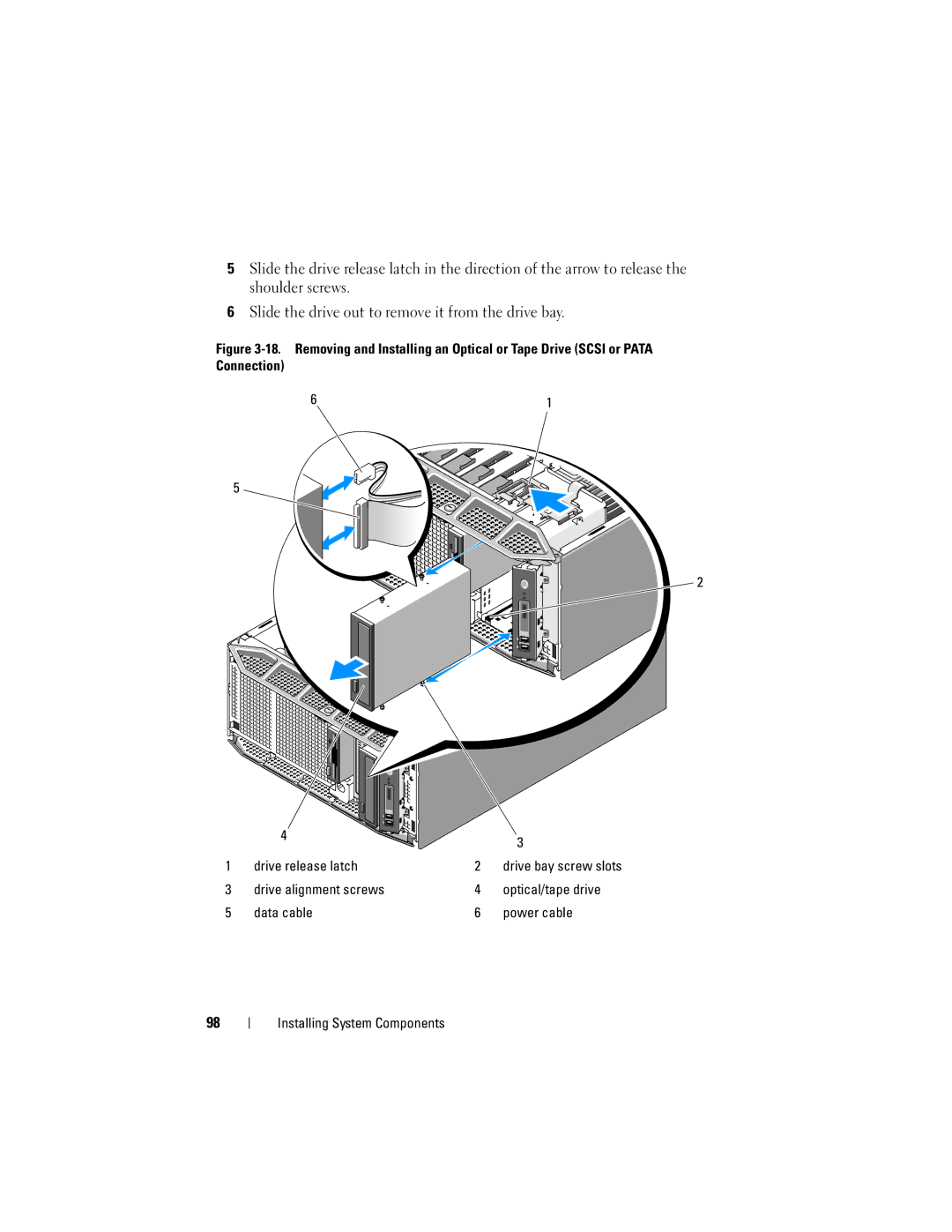 Dell DR715, T605 owner manual Drive bay screw slots 