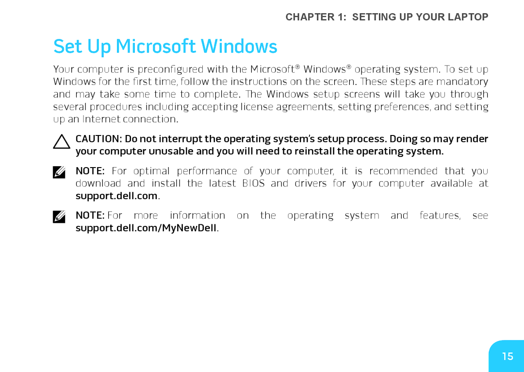 Dell P06T, DRF37 manual Set Up Microsoft Windows 