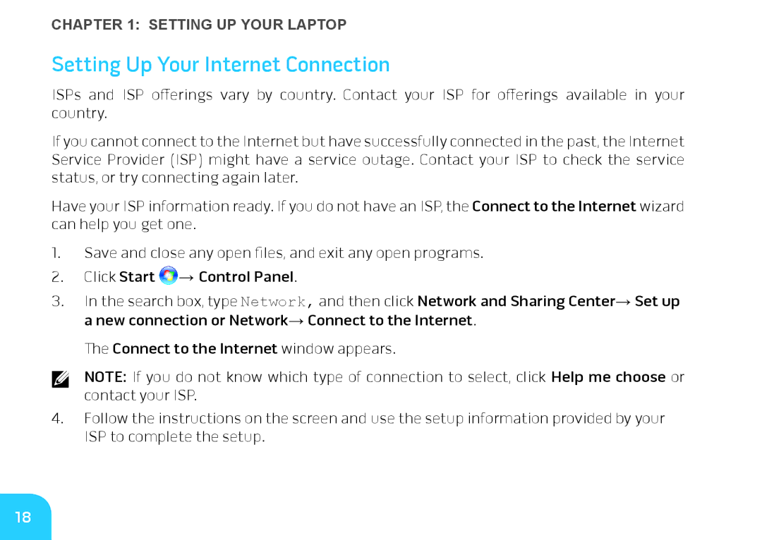 Dell DRF37, P06T manual Setting Up Your Internet Connection 