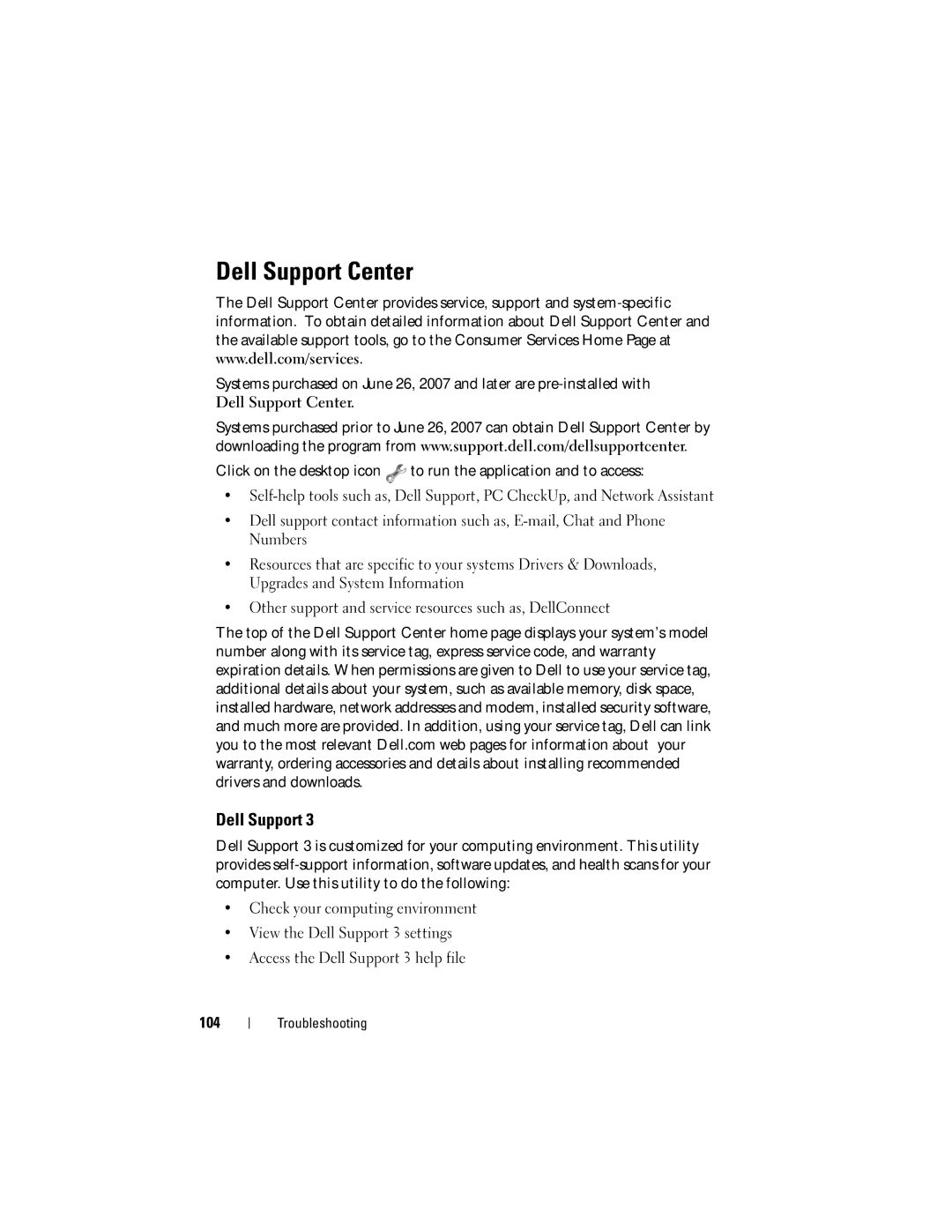 Dell DT549, PP22X owner manual Dell Support Center 