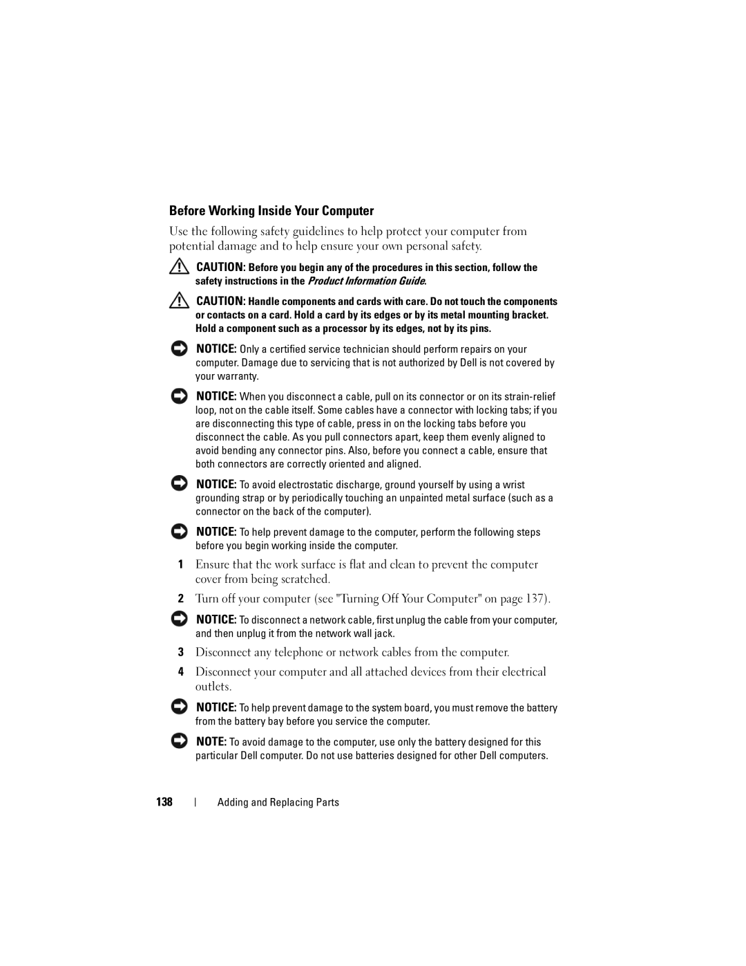 Dell DT549, PP22X owner manual Before Working Inside Your Computer 