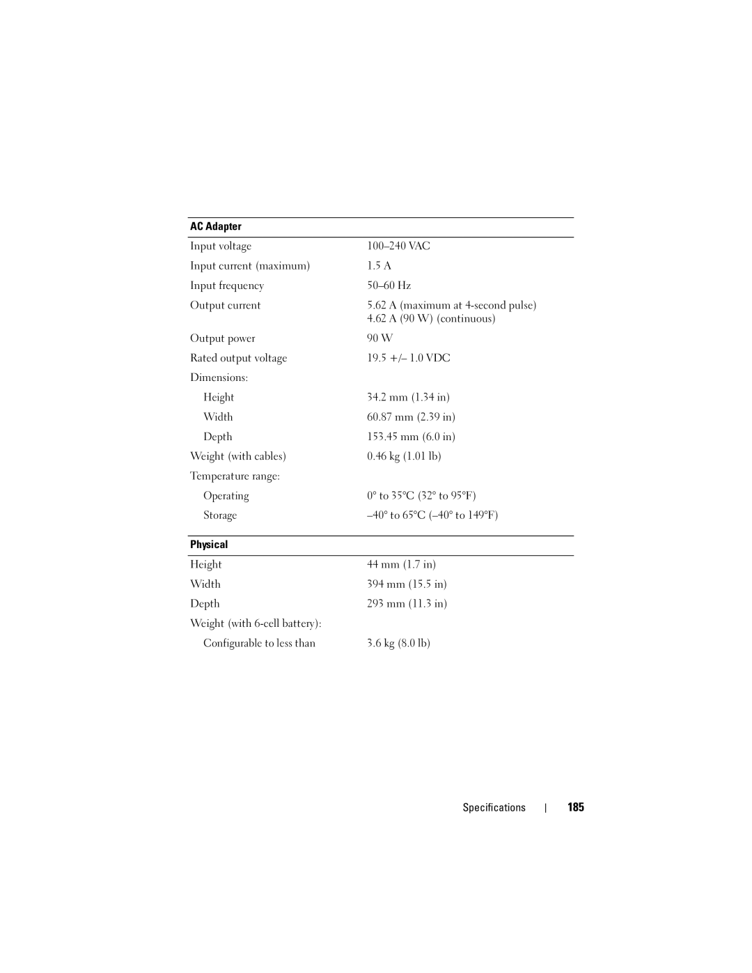 Dell PP22X, DT549 owner manual 185 