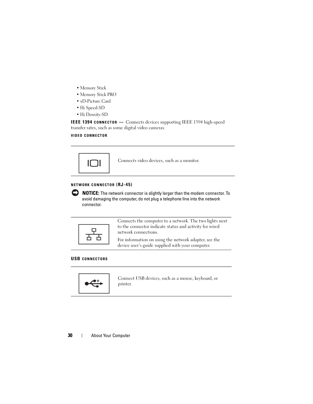 Dell DT549, PP22X owner manual Connects video devices, such as a monitor 