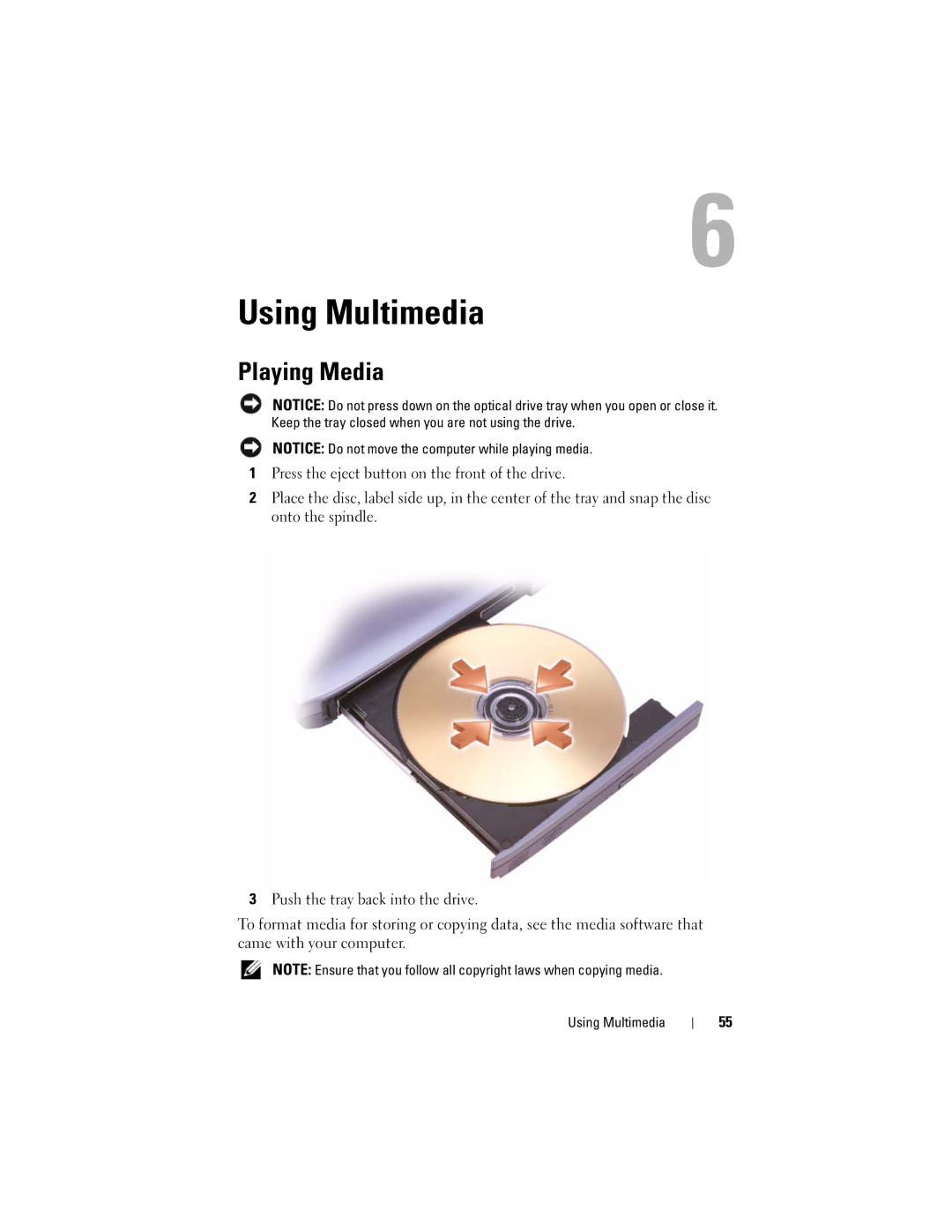 Dell PP22X, DT549 owner manual Using Multimedia, Playing Media 