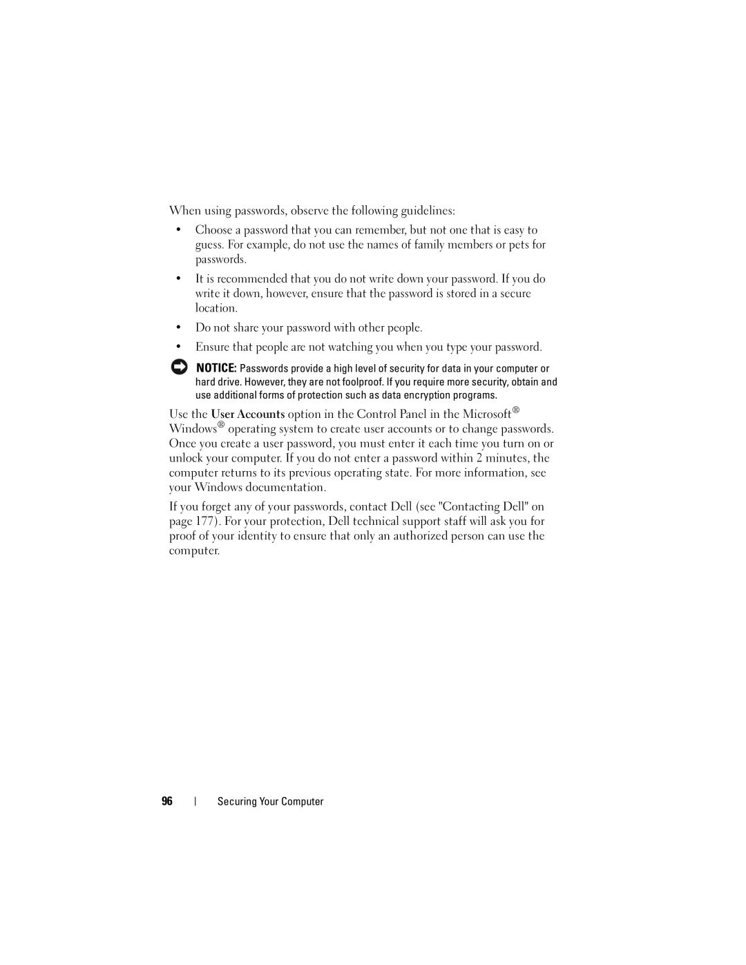 Dell DT549, PP22X owner manual Securing Your Computer 