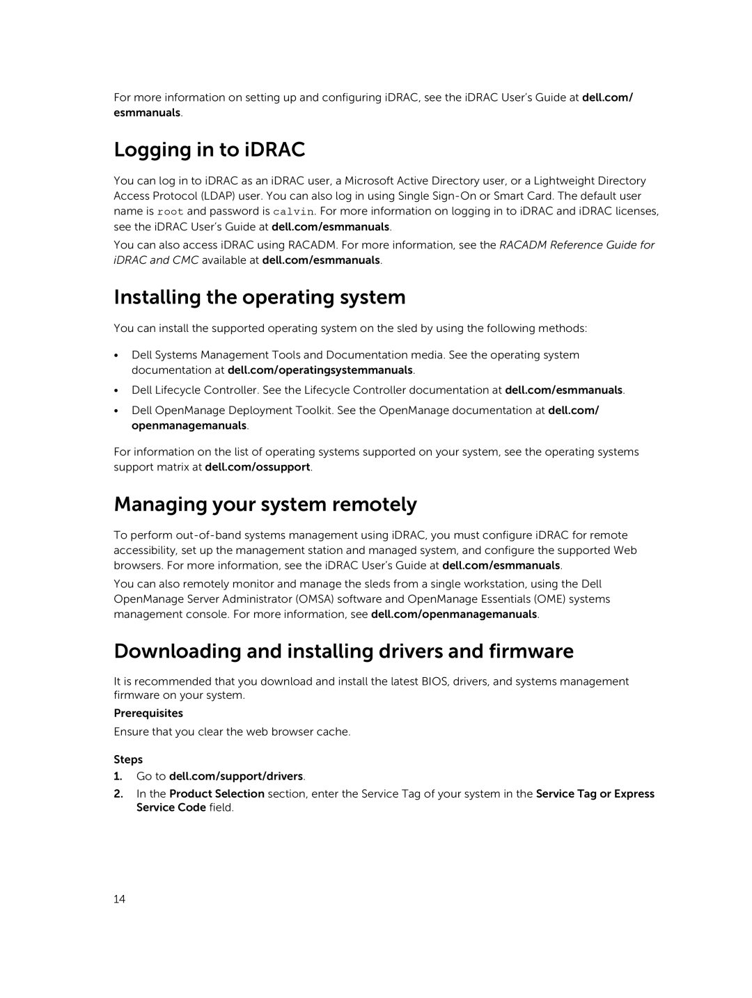 Dell E02B owner manual Logging in to iDRAC Installing the operating system 