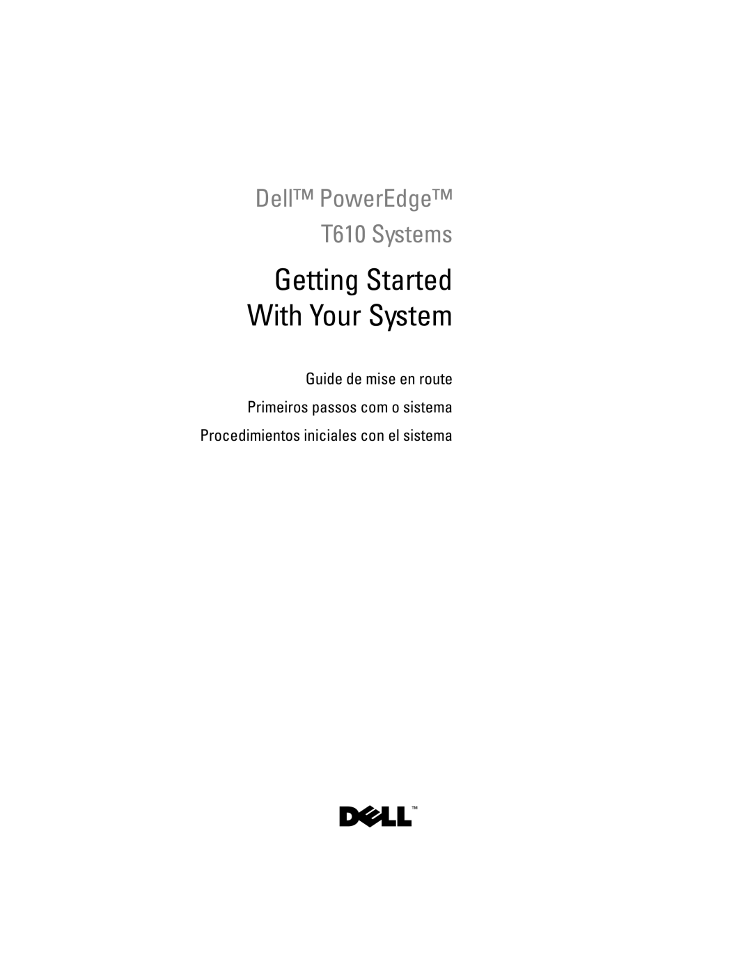 Dell DP884, E03S manual Getting Started With Your System 