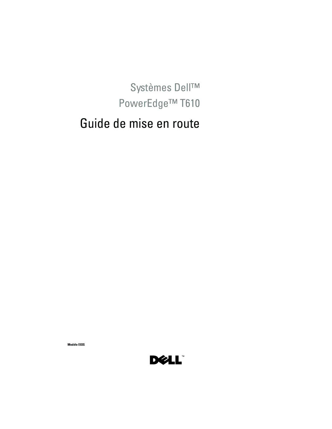 Dell DP884, E03S manual Guide de mise en route 