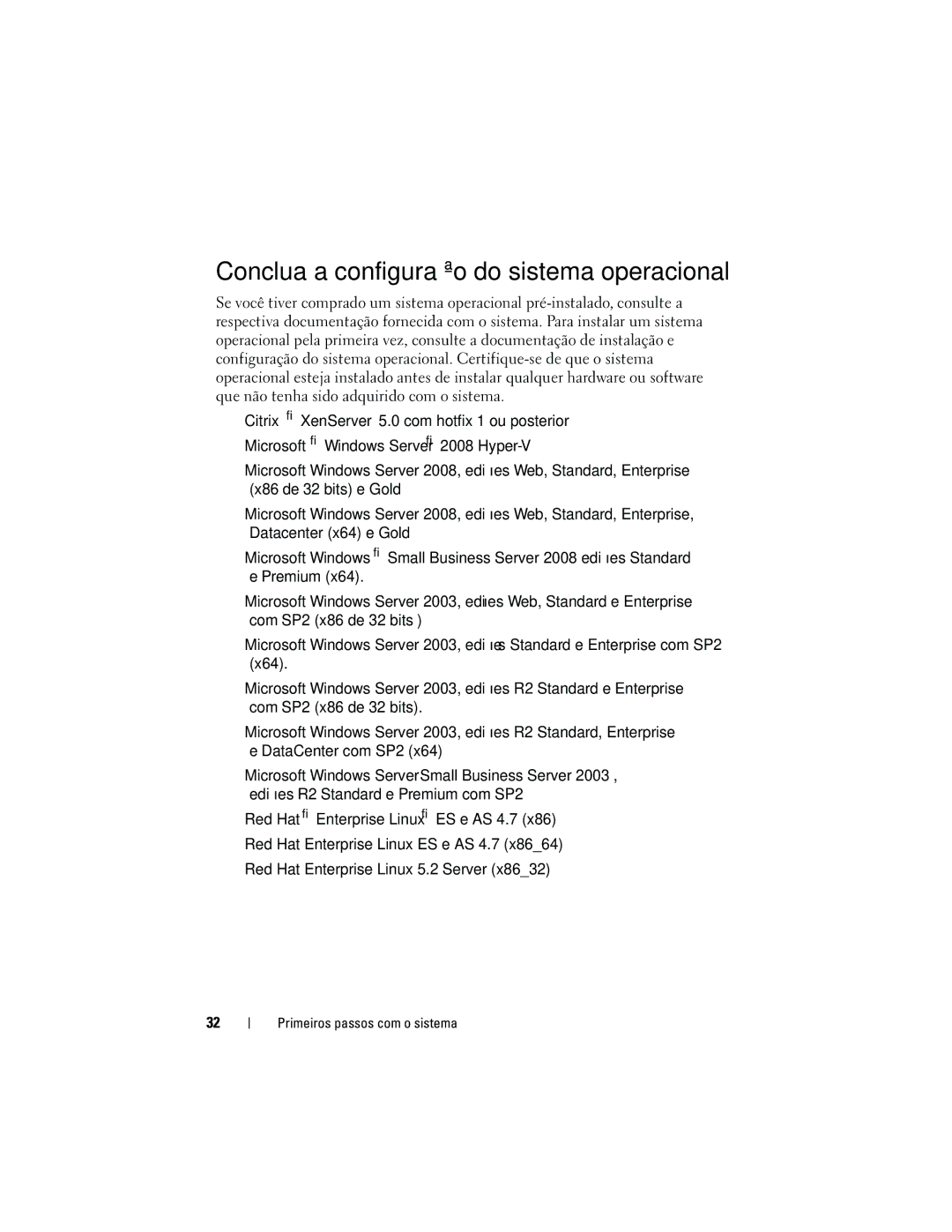 Dell E03S, DP884 manual Conclua a configuração do sistema operacional 