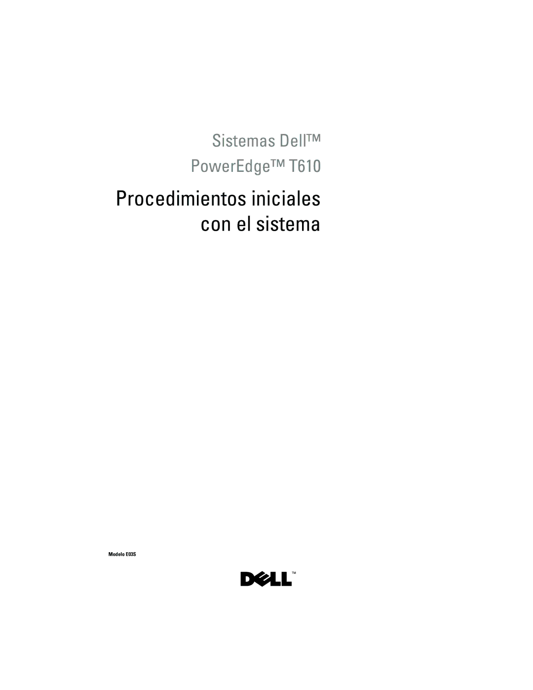 Dell DP884, E03S manual Procedimientos iniciales con el sistema 