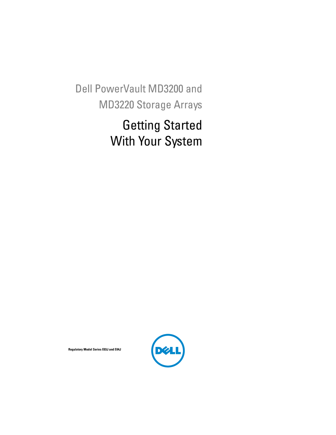 Dell manual Regulatory Model Series E03J and E04J 