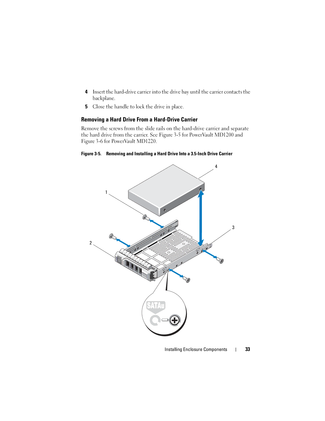 Dell E04J Series, E04J001, E03J001, E03J Series owner manual Removing a Hard Drive From a Hard-Drive Carrier 