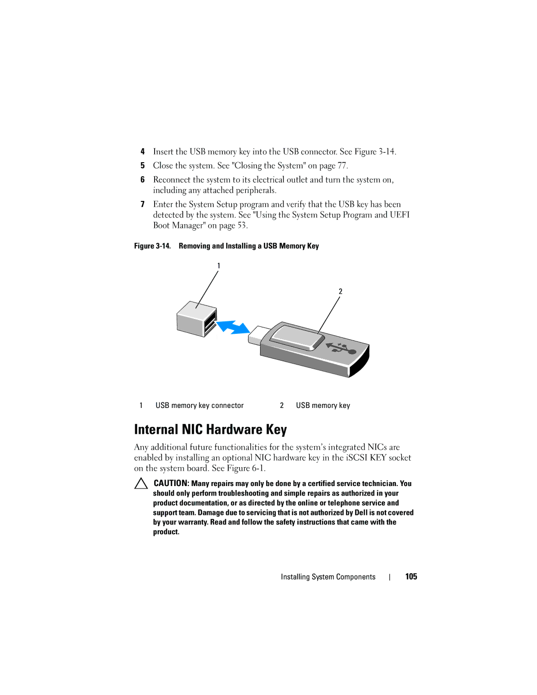 Dell E05S001 owner manual Internal NIC Hardware Key 