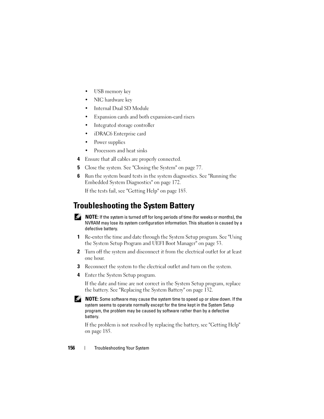 Dell E05S001 owner manual Troubleshooting the System Battery 