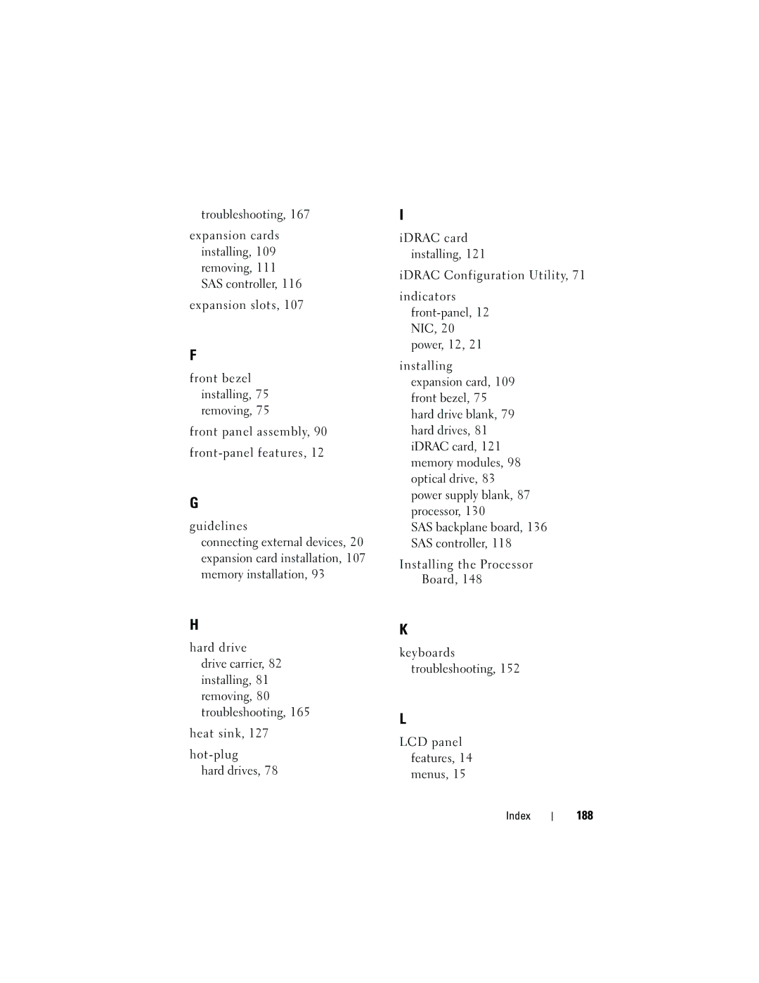 Dell E05S001 owner manual 188 