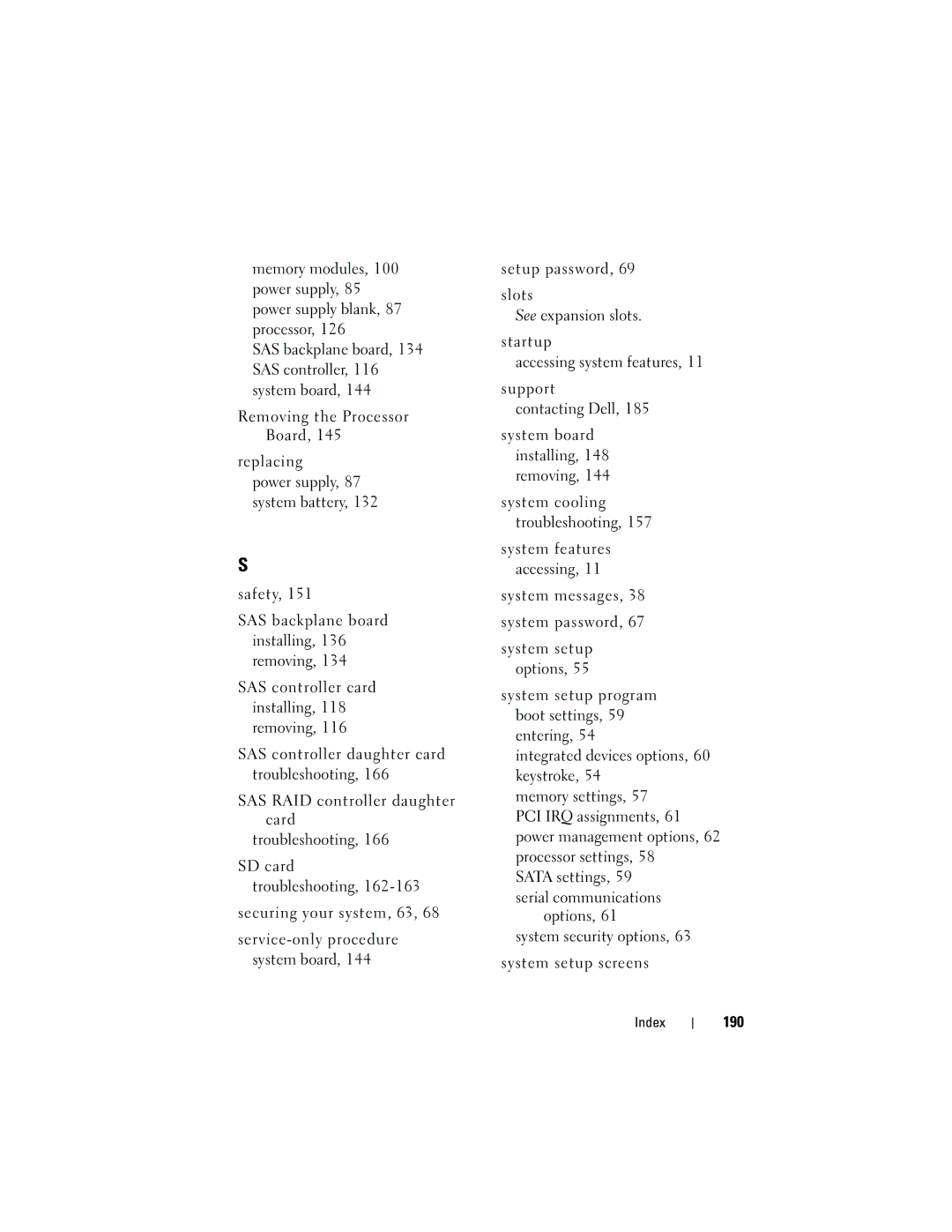 Dell E05S001 owner manual 190 