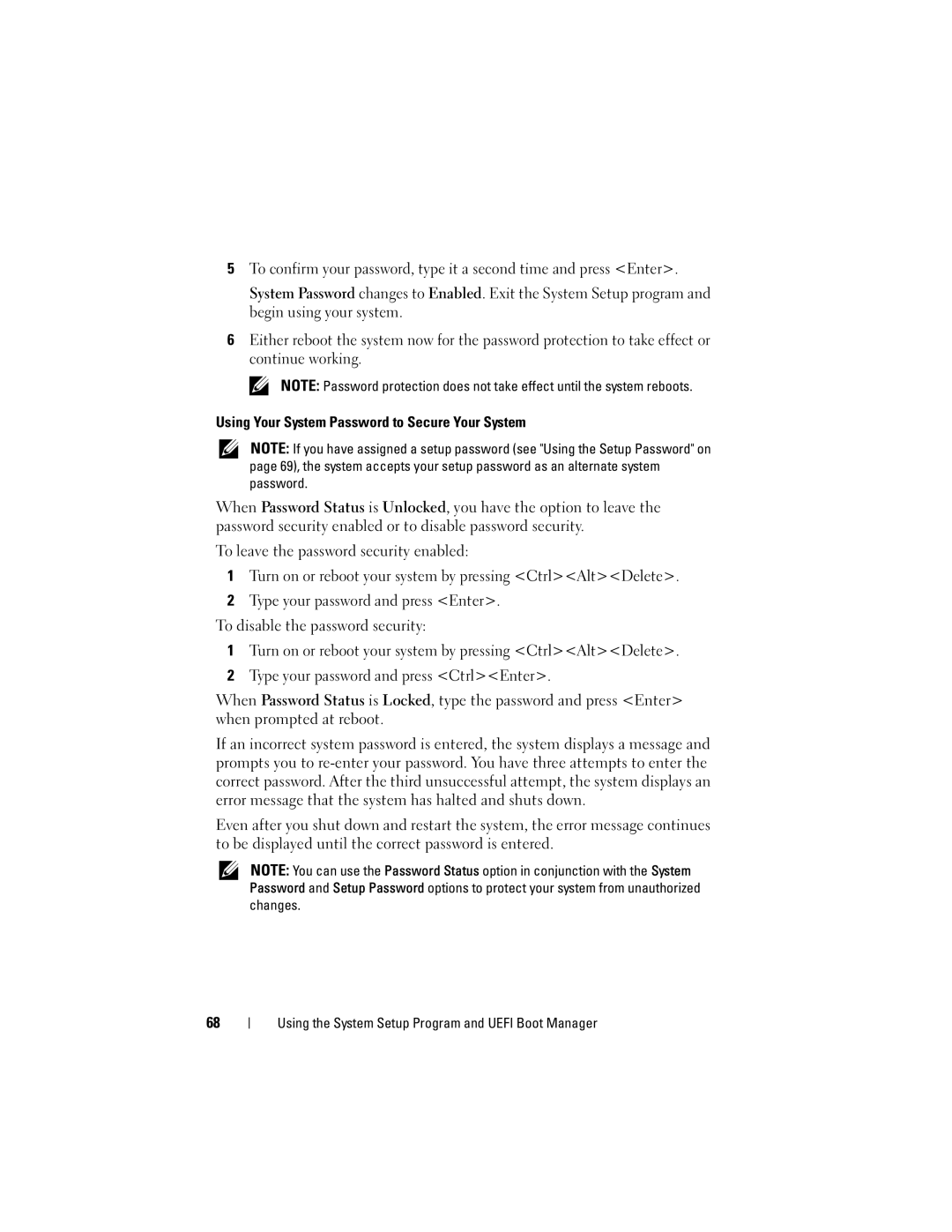 Dell E05S001 owner manual Using the System Setup Program and Uefi Boot Manager 