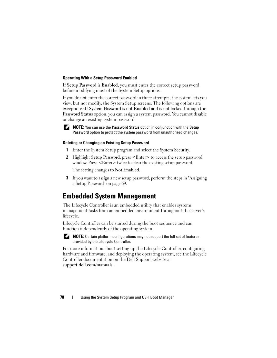 Dell E05S001 owner manual Embedded System Management 