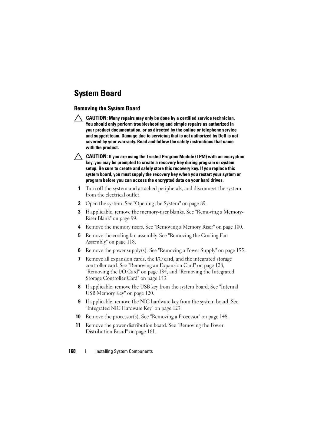 Dell E06S001, E06S Series owner manual Removing the System Board 