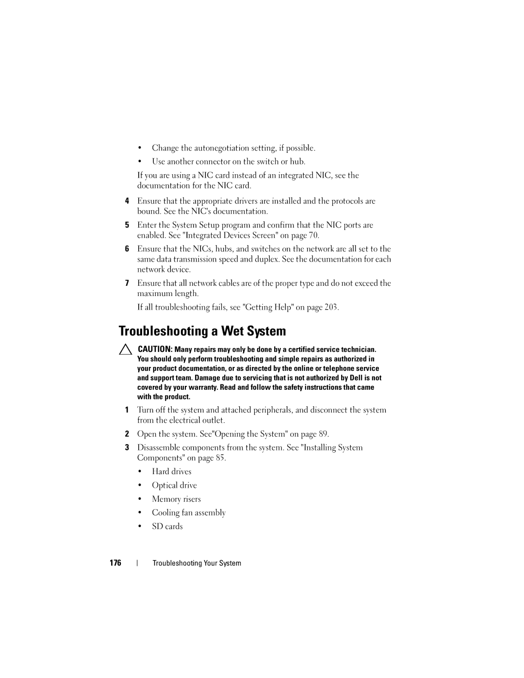 Dell E06S001, E06S Series owner manual Troubleshooting a Wet System 