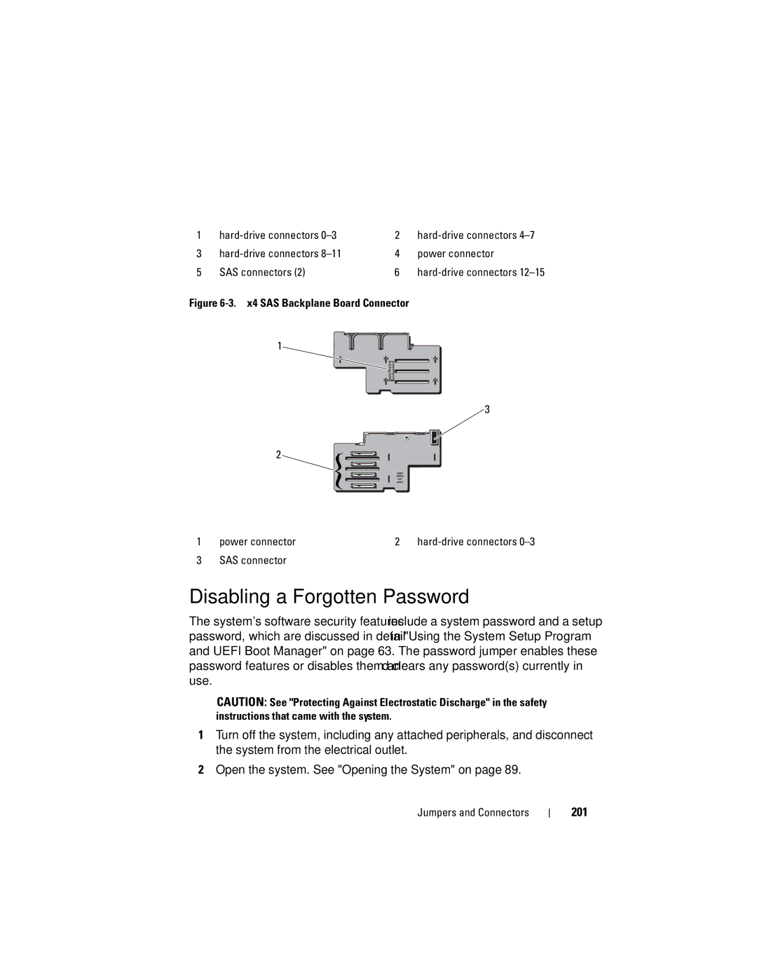 Dell E06S Series, E06S001 owner manual Disabling a Forgotten Password, Hard-drive connectors, SAS connector 