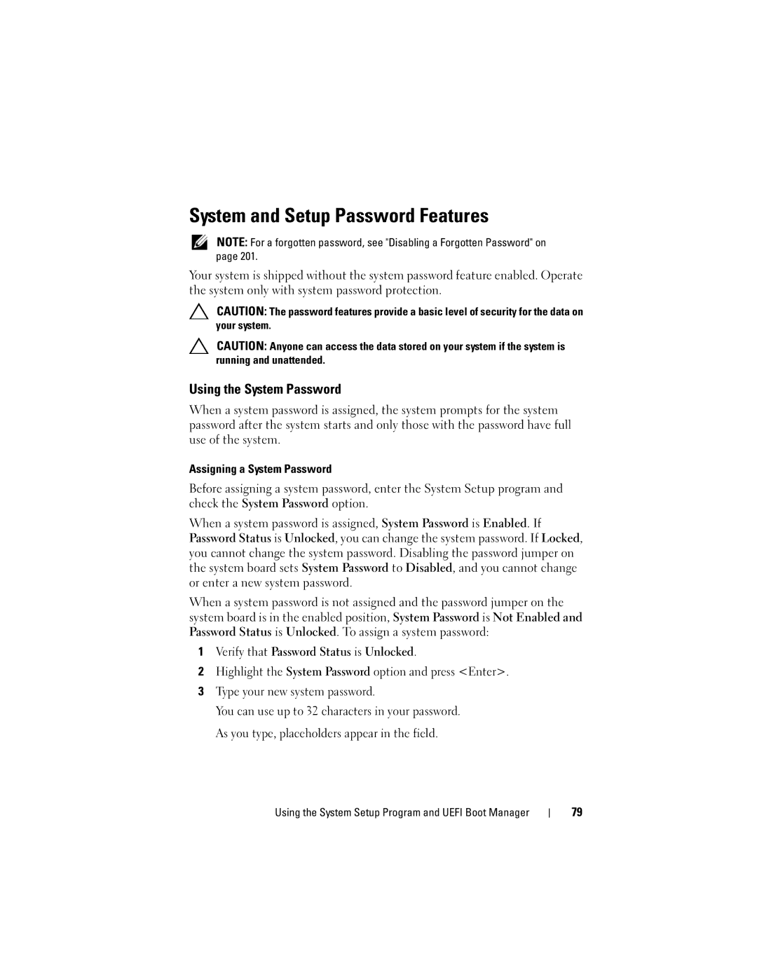 Dell E06S Series, E06S001 owner manual System and Setup Password Features, Using the System Password 