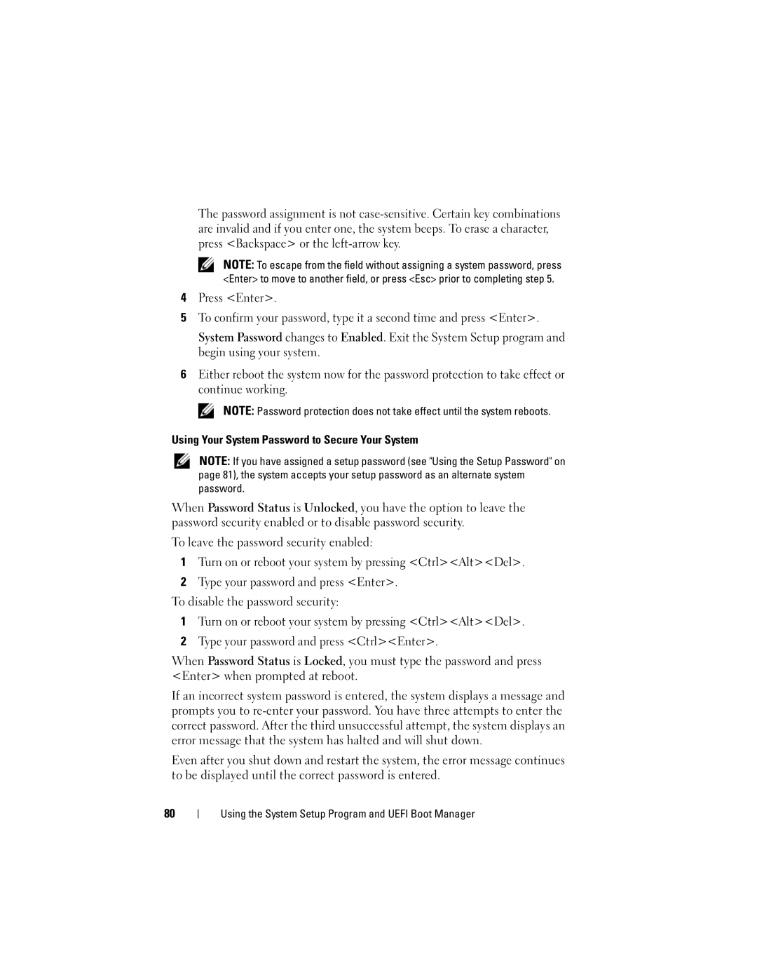 Dell E06S001, E06S Series owner manual Using the System Setup Program and Uefi Boot Manager 