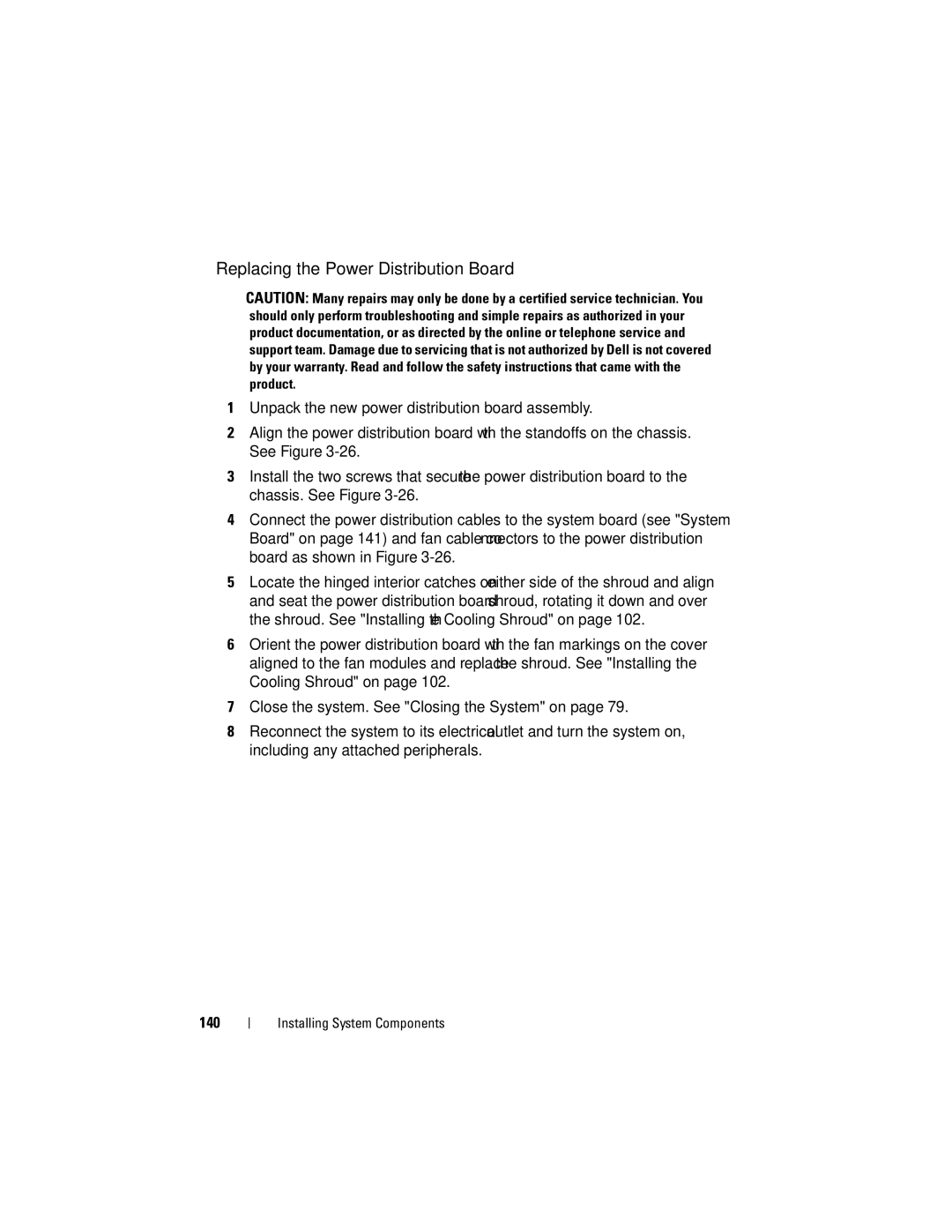 Dell E07S Series, E07S002 owner manual Replacing the Power Distribution Board 