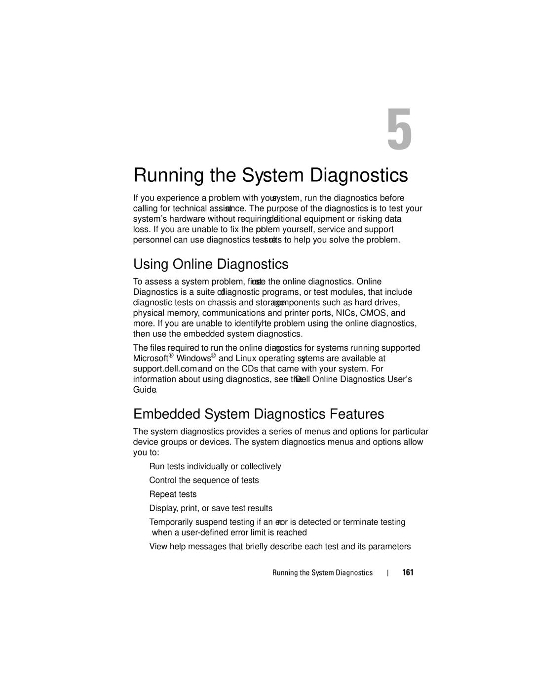 Dell E07S002, E07S Series Using Online Diagnostics, Embedded System Diagnostics Features, Running the System Diagnostics 