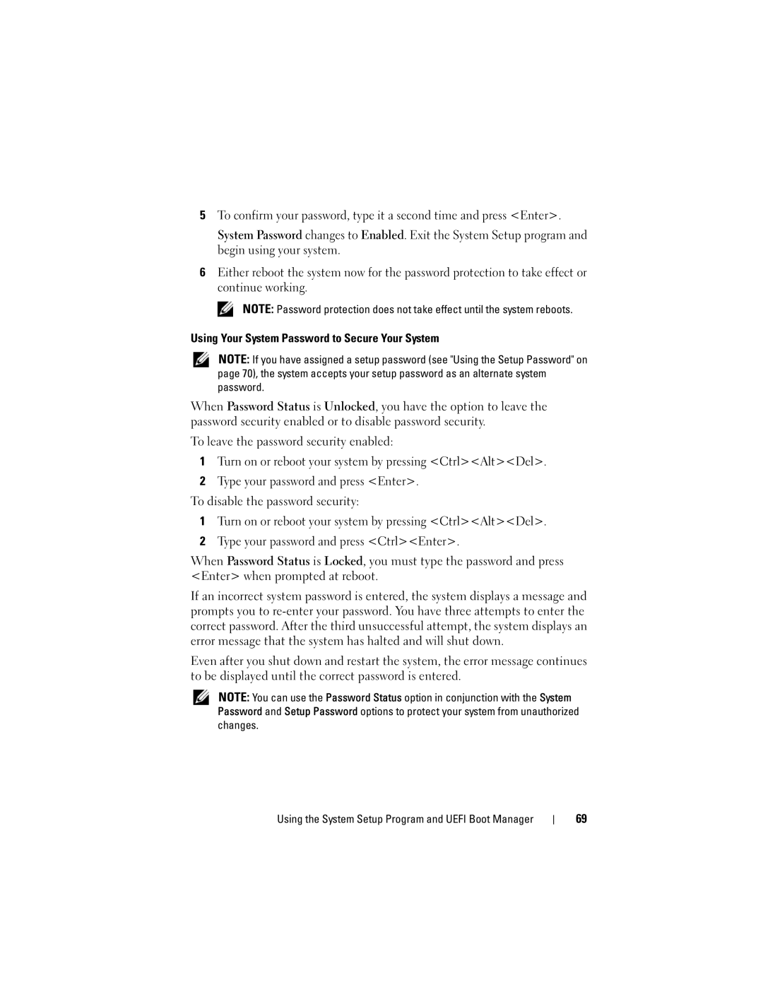 Dell E07S002, E07S Series owner manual Using the System Setup Program and Uefi Boot Manager 