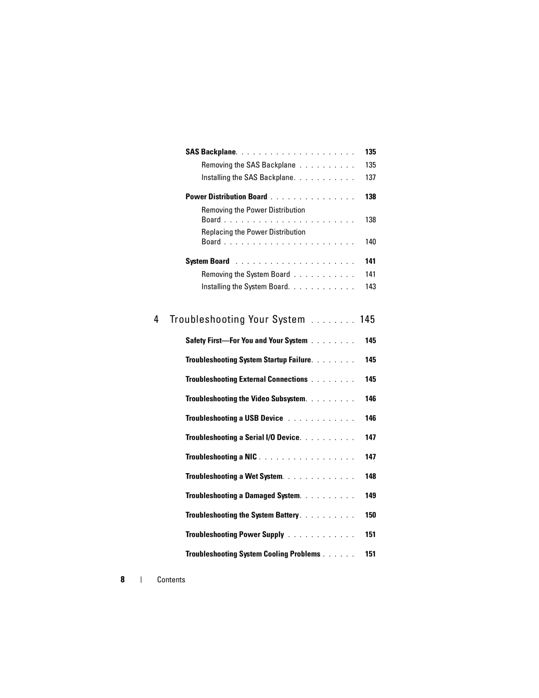 Dell E07S Series, E07S002 owner manual 135, 138, Removing the Power Distribution, Replacing the Power Distribution, 140, 141 