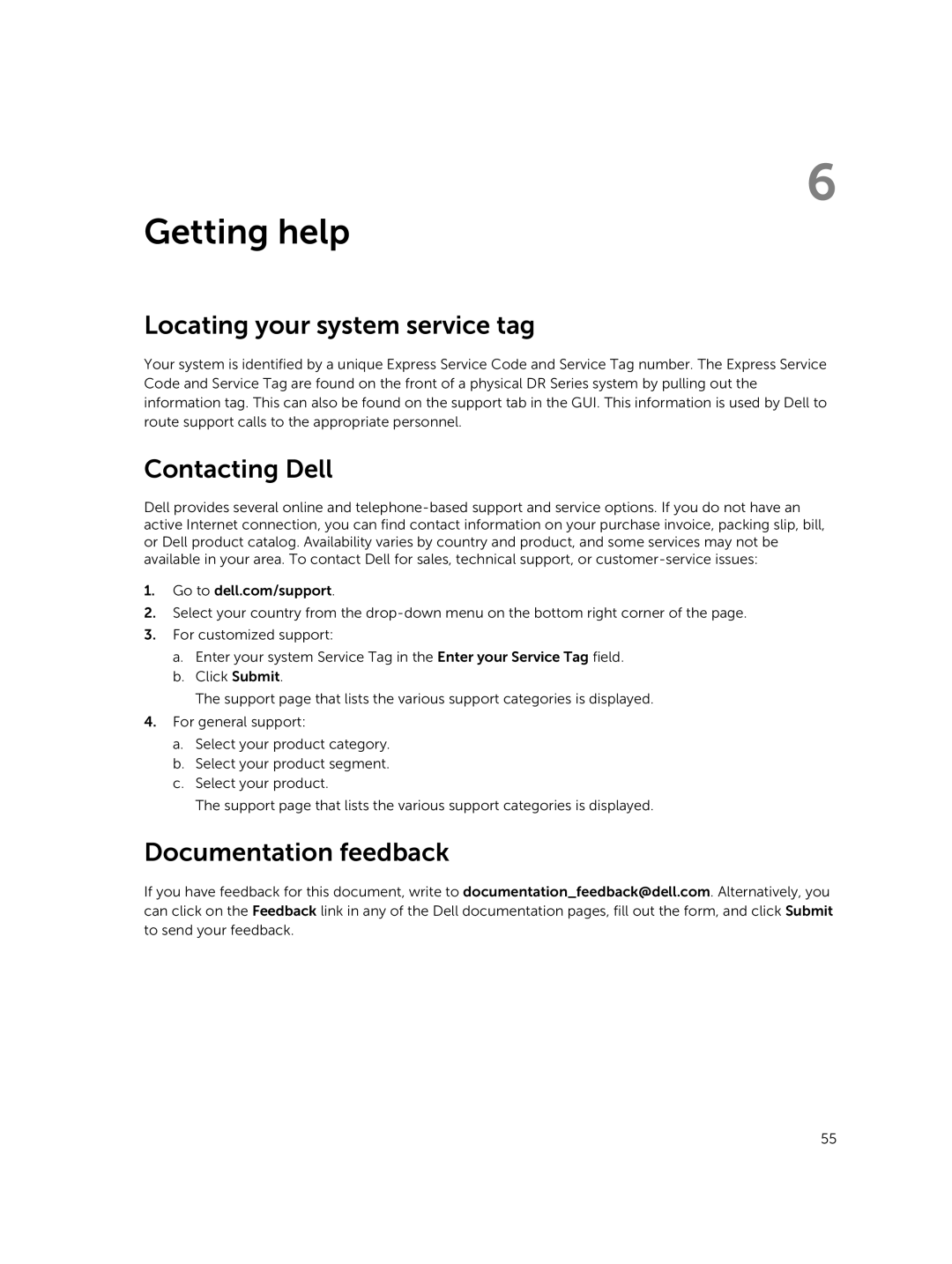 Dell E08J Series owner manual Locating your system service tag, Contacting Dell, Documentation feedback 