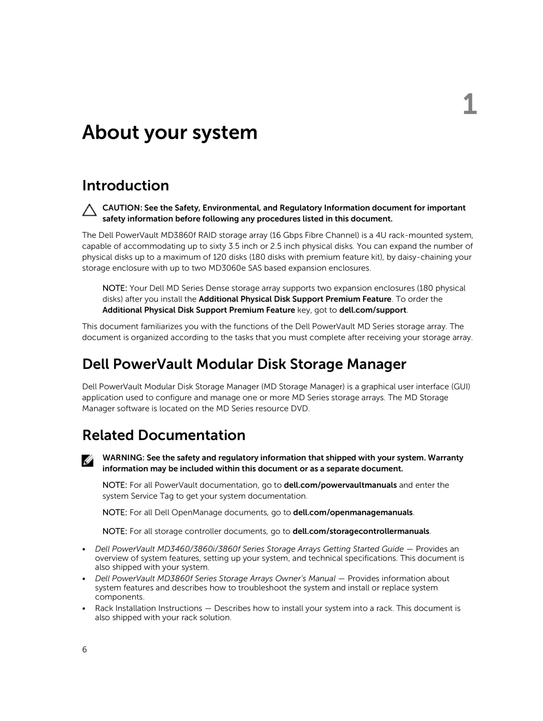 Dell E08J Series owner manual Introduction, Dell PowerVault Modular Disk Storage Manager, Related Documentation 