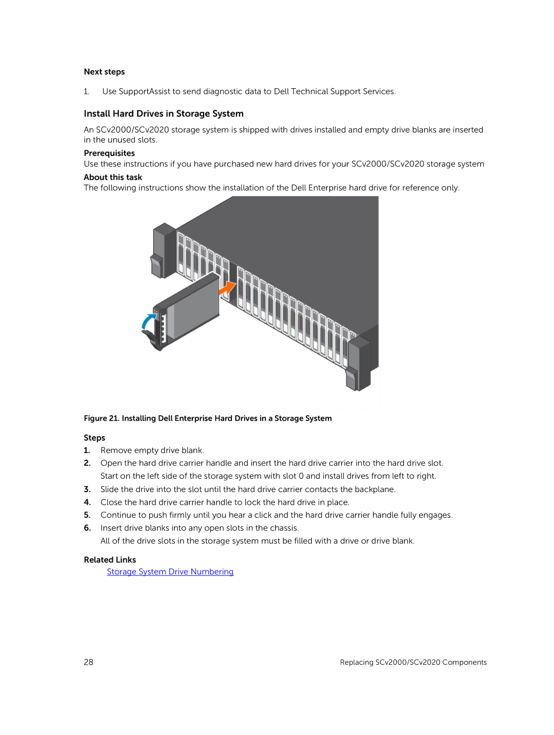 Dell E10J, E09J owner manual Install Hard Drives in Storage System 