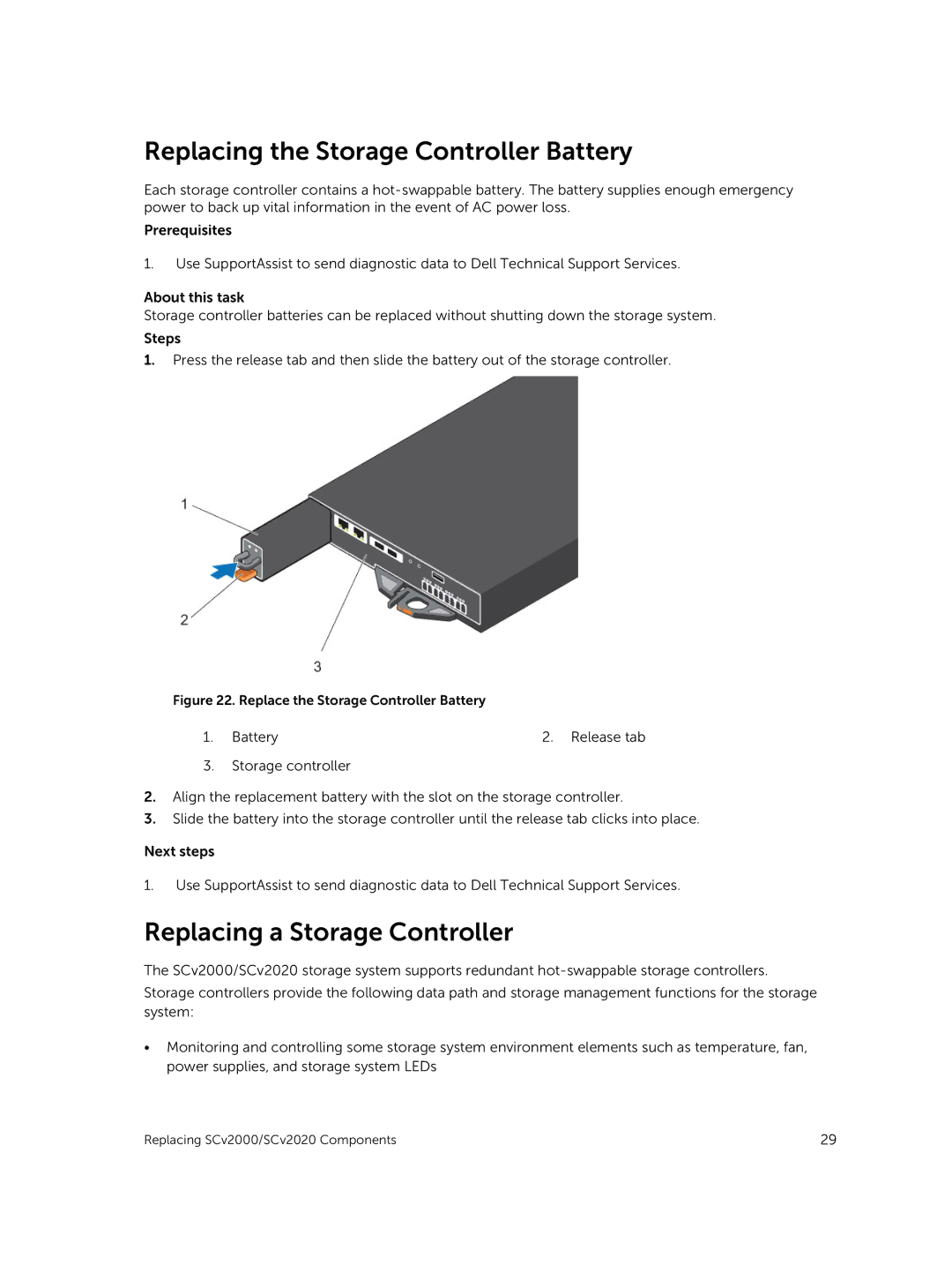 Dell E09J, E10J owner manual Replacing the Storage Controller Battery, Replacing a Storage Controller 