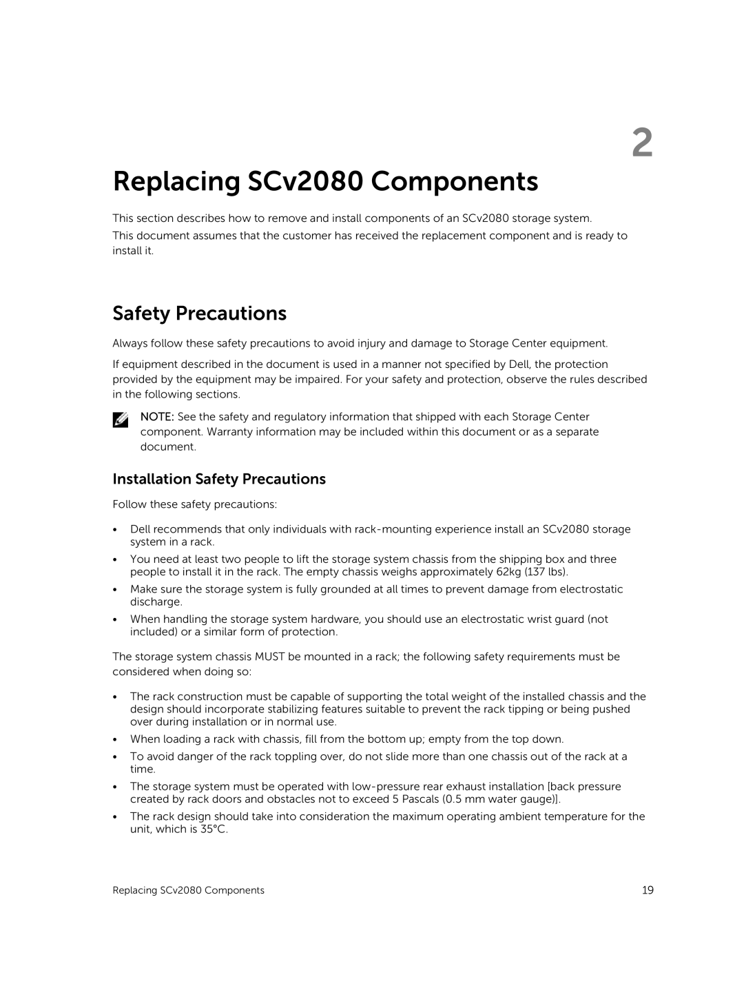 Dell E11J001 owner manual Installation Safety Precautions 